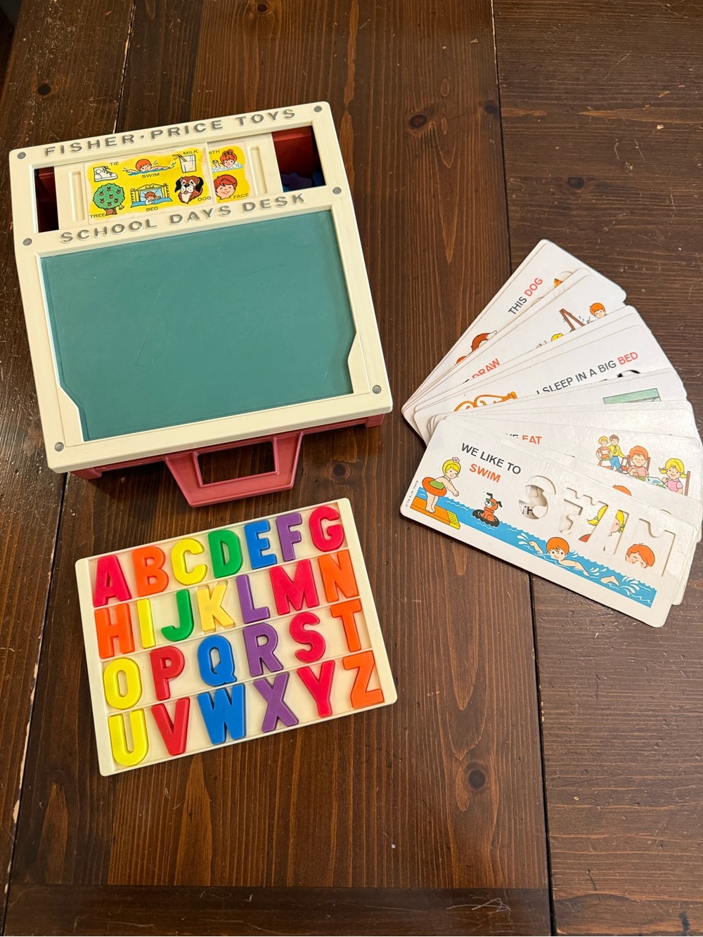Vintage Fisher-Price Multicolor Alphabet Desk Learning Set